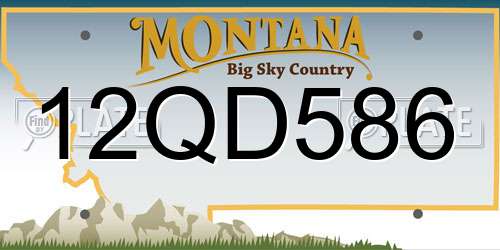 12QD586 Montana License Plate