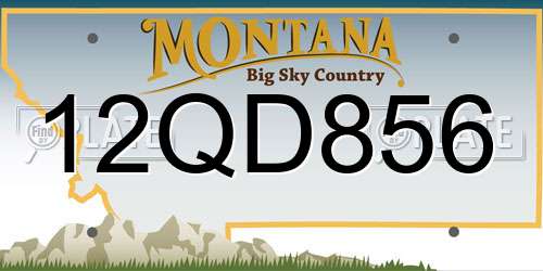 12QD856 Montana License Plate