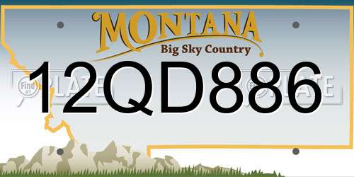 12QD886 Montana License Plate