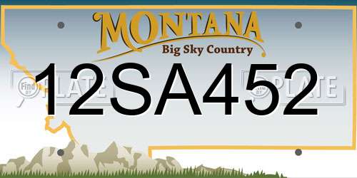 12SA452 Montana License Plate