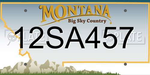 12SA457 Montana License Plate