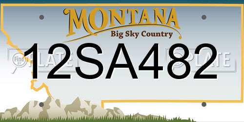 12SA482 Montana License Plate