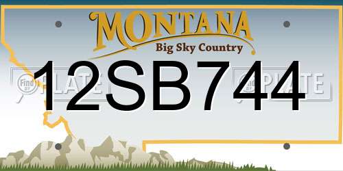 12SB744 Montana License Plate