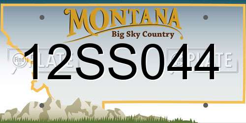 12SS044 Montana License Plate