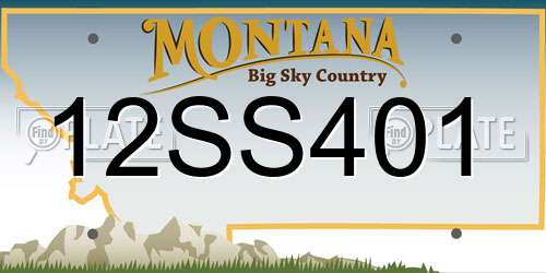 12SS401 Montana License Plate