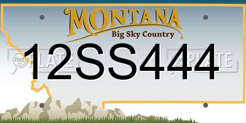 12SS444 Montana License Plate