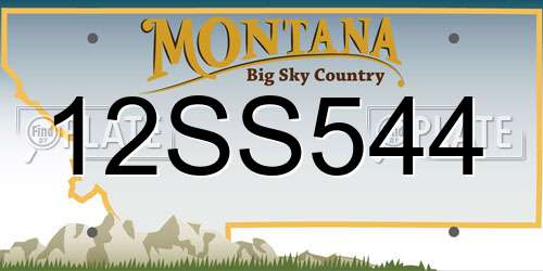12SS544 Montana License Plate