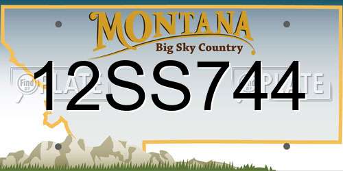 12SS744 Montana License Plate