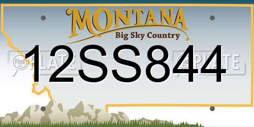12SS844 Montana License Plate
