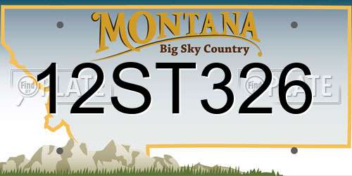 12ST326 Montana License Plate