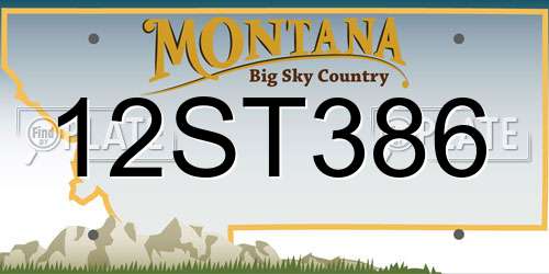 12ST386 Montana License Plate