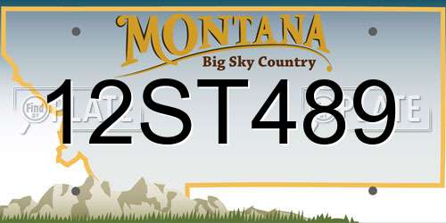 12ST489 Montana License Plate