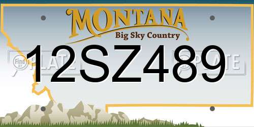 12SZ489 Montana License Plate