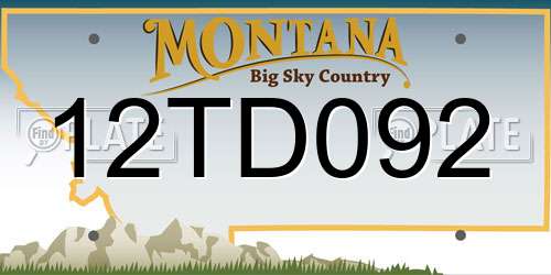 12TD092 Montana License Plate
