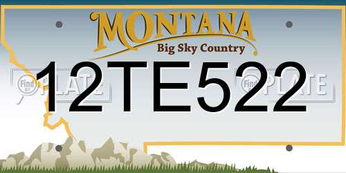 12TE522 Montana License Plate