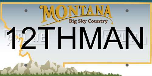 12THMAN Montana License Plate