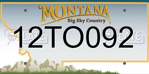 12TO092 Montana License Plate