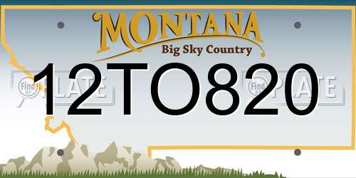 12TO820 Montana License Plate