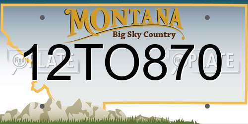 12TO870 Montana License Plate