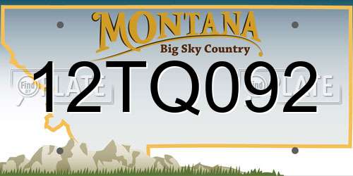 12TQ092 Montana License Plate