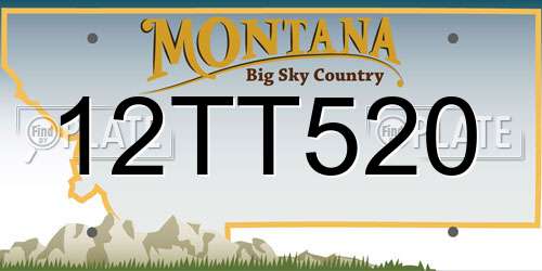 12TT520 Montana License Plate