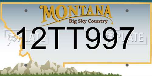 12TT997 Montana License Plate