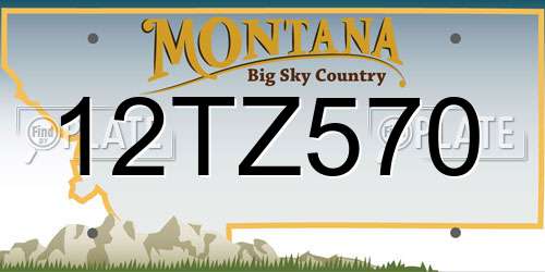 12TZ570 Montana License Plate