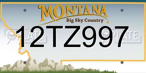 12TZ997 Montana License Plate
