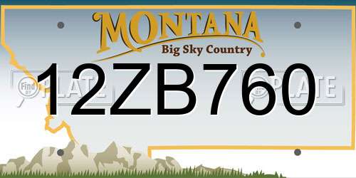 12ZB760 Montana License Plate