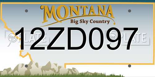 12ZD097 Montana License Plate