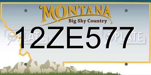 12ZE577 Montana License Plate