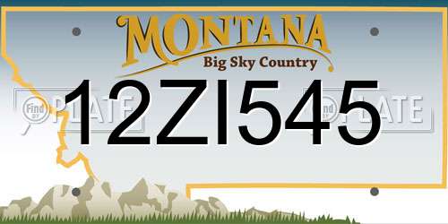 12ZI545 Montana License Plate