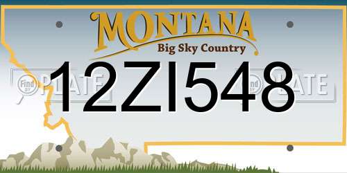 12ZI548 Montana License Plate