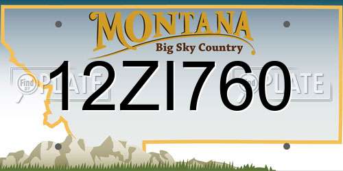 12ZI760 Montana License Plate
