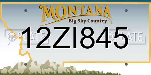 12ZI845 Montana License Plate
