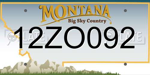 12ZO092 Montana License Plate