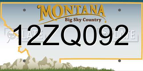 12ZQ092 Montana License Plate