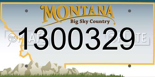 1300329 Montana License Plate