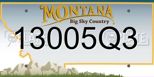 13005Q3 Montana License Plate