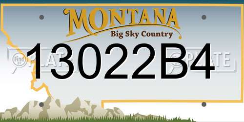 13022B4 Montana License Plate