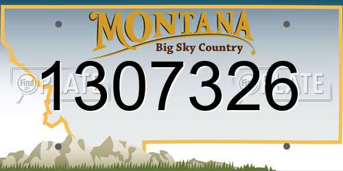 1307326 Montana License Plate