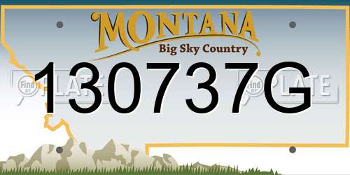130737G Montana License Plate