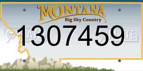 1307459 Montana License Plate