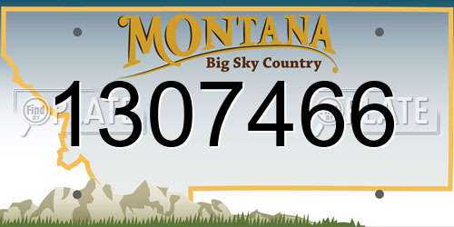 1307466 Montana License Plate