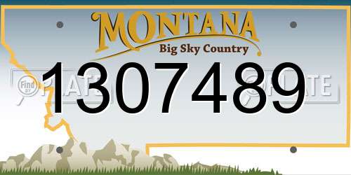 1307489 Montana License Plate