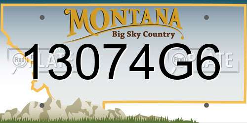 13074G6 Montana License Plate