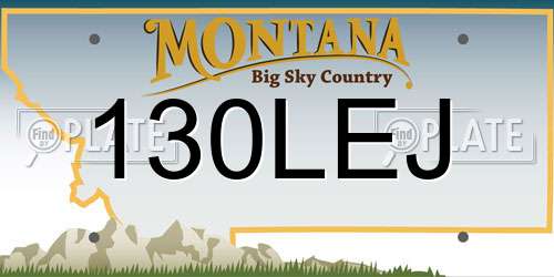 130LEJ Montana License Plate