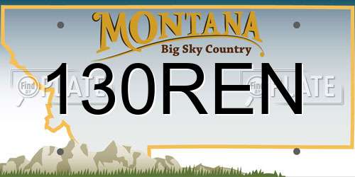 130REN Montana License Plate
