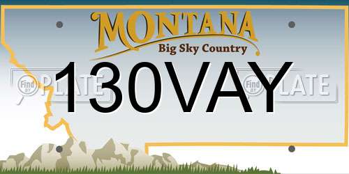 130VAY Montana License Plate