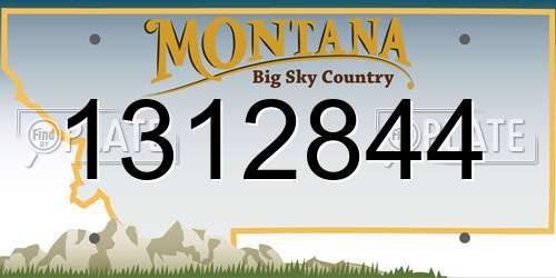 1312844 Montana License Plate